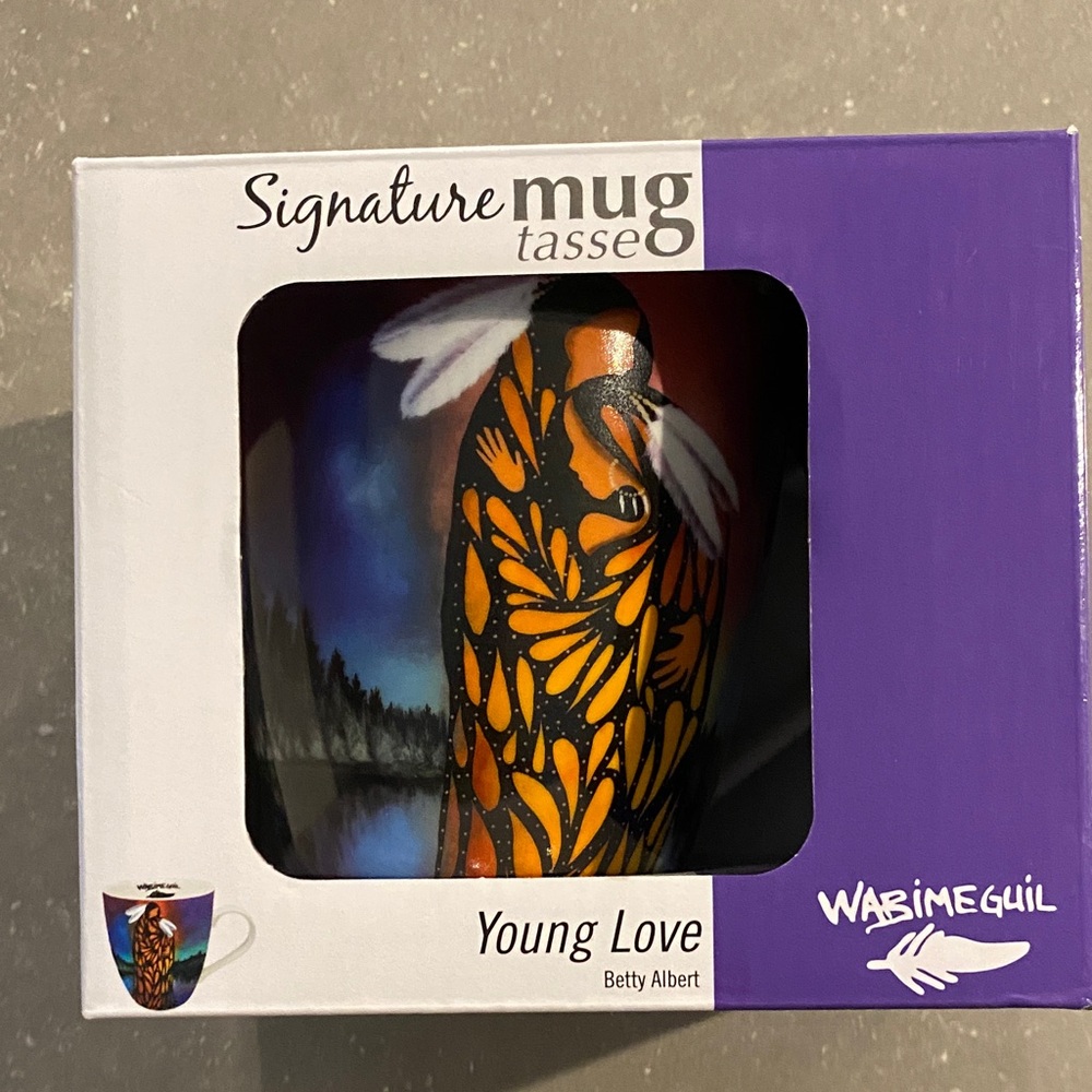 Signature Mug 'Young Love' by Wabimeguil (Betty Albert) - Orange & Blue Art Mug